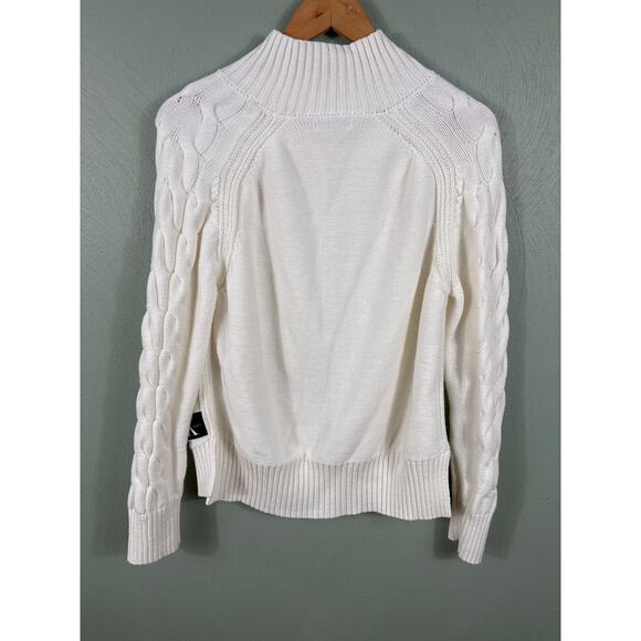 Calvin Klein Jeans Sweater Women's Size XL Cream Cable Knit Crew Neck Pullover - Picture 10 of 10